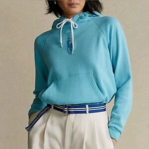 Polo Ralph Lauren Big Pony Hoodie Ltd Edition Women Medium Turquoise Nova